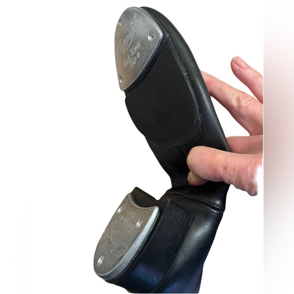 Capezio Tap Shoes Cadence SplitSole Black Genuine Leather Sz8/39 Vintage - Picture 2 of 13